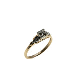 Be Mine - Vintage 18K/14K Yellow & White Gold Natural Diamond Engagement Ring (VR1093)