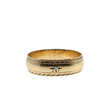 Starlight - Vintage 10K Gold 'Star-Set' Natural Diamond Gypsy Wedding Band Ring (VR1094)