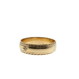 Starlight - Vintage 10K Gold 'Star-Set' Natural Diamond Gypsy Wedding Band Ring (VR1094)
