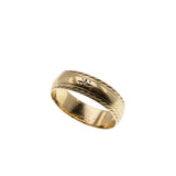 Starlight - Vintage 10K Gold 'Star-Set' Natural Diamond Gypsy Wedding Band Ring (VR1094)
