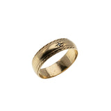 Starlight - Vintage 10K Gold 'Star-Set' Natural Diamond Gypsy Wedding Band Ring (VR1094)