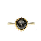 Crowned - Victorian 14K Rose & Yellow Gold Natural Dutch Rose Cut Diamond Solitaire Ring (VICR158)