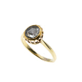 Crowned - Victorian 14K Rose & Yellow Gold Natural Dutch Rose Cut Diamond Solitaire Ring (VICR158)