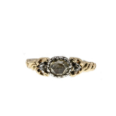 Age Of Elegance - Victorian 14K Gold & Silver Natural Dutch Rose Cut Diamond Ring (VICR159)