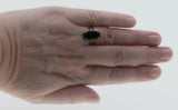Night Sky - Vintage 10K White Gold Natural Black Onyx Ring (VR1095)