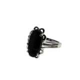 Night Sky - Vintage 10K White Gold Natural Black Onyx Ring (VR1095)