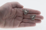 Crystal Elegance - Vintage Signed 'SHERMAN' Rhodium Plated Austrian Swarovski Crystal Clip-On Earrings (VE513)
