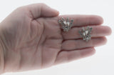 Crystal Elegance - Vintage Signed 'SHERMAN' Rhodium Plated Austrian Swarovski Crystal Clip-On Earrings (VE513)