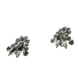 Crystal Elegance - Vintage Signed 'SHERMAN' Rhodium Plated Austrian Swarovski Crystal Clip-On Earrings (VE513)