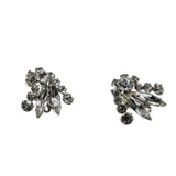 Crystal Elegance - Vintage Signed 'SHERMAN' Rhodium Plated Austrian Swarovski Crystal Clip-On Earrings (VE513)