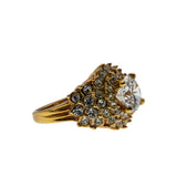 Vintage Brilliance - Vintage Gold Plated Cubic Zirconia & Crystal Rhinestone Ring (VR1098)
