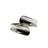 Sleek & Silvery - Estate Silver Plated Bypass Style Ring (ER311)