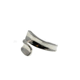 Sleek & Silvery - Estate Silver Plated Bypass Style Ring (ER311)