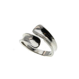 Sleek & Silvery - Estate Silver Plated Bypass Style Ring (ER311)