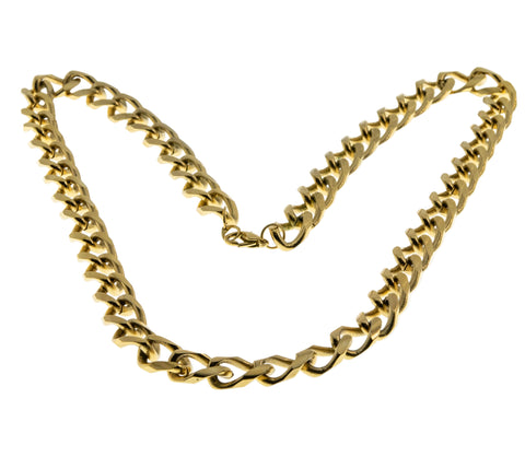 Substantial & Golden - Vintage Retro Gold Plated Heavy Curb Chain Necklace (VN256)
