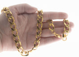 Substantial & Golden - Vintage Retro Gold Plated Heavy Curb Chain Necklace (VN256)