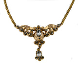 Couture Elegance - Vintage Signed 'Coro' Gold Plated Crystal Rhinestone Necklace (VN175)