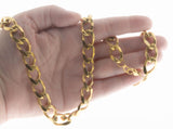 Substantial & Golden - Vintage Retro Gold Plated Heavy Curb Chain Necklace (VN256)