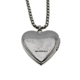 Sentiment & Sparkle -  Vintage Sterling Silver Natural Diamond 'Forget-Me-Knot' Chased Heart Locket Pendant & Chain (VP296)