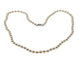 Lustrous & Elegant - Vintage Silver Plated Champagne Faux Pearl Necklace Strand (VN257)