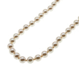 Lustrous & Elegant - Vintage Silver Plated Champagne Faux Pearl Necklace Strand (VN257)