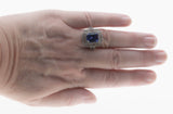 Violet Hues - Vintage Sterling Silver Simulated Glass Tanzanite & Cubic Zirconia Ring (VR1100)