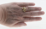 Avon Calling - Vintage Signed 'Avon' Gold Plated Simulated Pearl & Crystal Rhinestone Cluster Ring (VR1101)