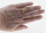 Avon Calling - Vintage Signed 'Avon' Gold Plated Simulated Pearl & Crystal Rhinestone Cluster Ring (VR1101)