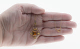 Warm Summer Days - Edwardian 'Art Nouveau' Gold Fill Glass Topaz Pendant & 14K Gold Fill Chain (EDP034)