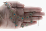 Mediterranean Lace - Vintage 900 Silver Turquoise (Simulated) Hand-Made Filigree Necklace (VN258)