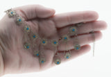 Mediterranean Lace - Vintage 900 Silver Turquoise (Simulated) Hand-Made Filigree Necklace (VN258)