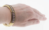 Tantalizing - Estate Signed 'Heidi Daus' Bronzed Crystal Rhinestone Bangle Bracelet (EB028)