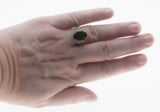 Colour Your World - Vintage Sterling Silver Simulated  Ammolite (Quartz) Doublet, Natural White Topaz  Ring (VR1102)