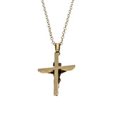 Iesus Nazarenus Rex Iudaeorum - Vintage 10K Gold Crucifix Cross Pendant & 14K Gold Fill Chain (VP297)