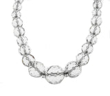 Pools Of Light - Art Deco Sterling Silver Multi-Faceted Crystal Graduated Necklace (ADN076)