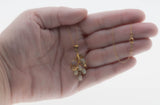 Grape-Vine - Vintage Gold Plated Synthetic Opal & Crystal Rhinestone Pendant & 14K Gold Fill Chain (VP299)