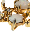 Grape-Vine - Vintage Gold Plated Synthetic Opal & Crystal Rhinestone Pendant & 14K Gold Fill Chain (VP299)