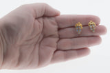 Grape-Vine - Vintage Gold Plated Synthetic Opal Cascade Stud Earrings (VE515)