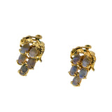 Grape-Vine - Vintage Gold Plated Synthetic Opal Cascade Stud Earrings (VE515)