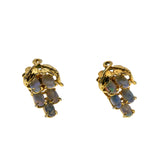 Grape-Vine - Vintage Gold Plated Synthetic Opal Cascade Stud Earrings (VE515)