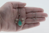Exotic Parure - Vintage Silver Plated Peking Glass & Austrian Swarovski Aurora Borealis Crystal Rhinestone Pendant & Clip-On Earring Set (VP195)