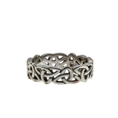A Celt's Tradition - Vintage Scottish Sterling Silver Celtic Knot Open-Work Ring (VR1104)