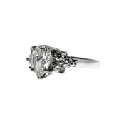 Water Drops - Vintage Sterling Silver Pear Shaped Cubic Zirconia Ring (VR1107)