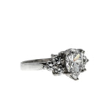 Water Drops - Vintage Sterling Silver Pear Shaped Cubic Zirconia Ring (VR1107)