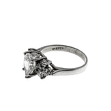 Water Drops - Vintage Sterling Silver Pear Shaped Cubic Zirconia Ring (VR1107)
