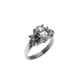 Water Drops - Vintage Sterling Silver Pear Shaped Cubic Zirconia Ring (VR1107)