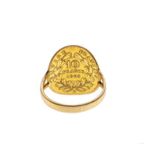 Napoleonic 1863 Treasure - Victorian French Emperor Napoleon III 21K & 18K Gold 10 Francs Coin Ring (VICR162)