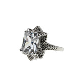 Fit For A Princess - Vintage Sterling Silver Princess Cut Cubic Zirconia Ring (VR1108)