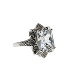 Fit For A Princess - Vintage Sterling Silver Princess Cut Cubic Zirconia Ring (VR1108)