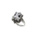 Fit For A Princess - Vintage Sterling Silver Princess Cut Cubic Zirconia Ring (VR1108)